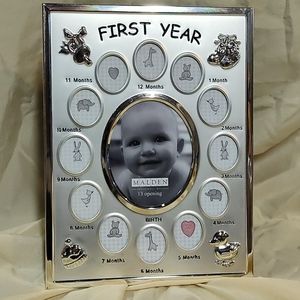 NEW never used silver baby photo frame